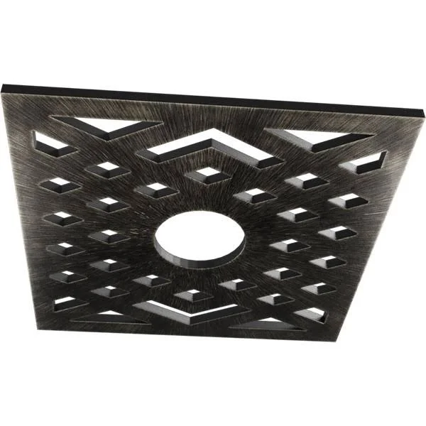 Ekena Millwork CMPP32CHAWS 32x22OD x 8 1/4x22ID x 1x22P Chevron Architectural Grade PVC Pierced Ceiling Medallion, Antiqued Warm