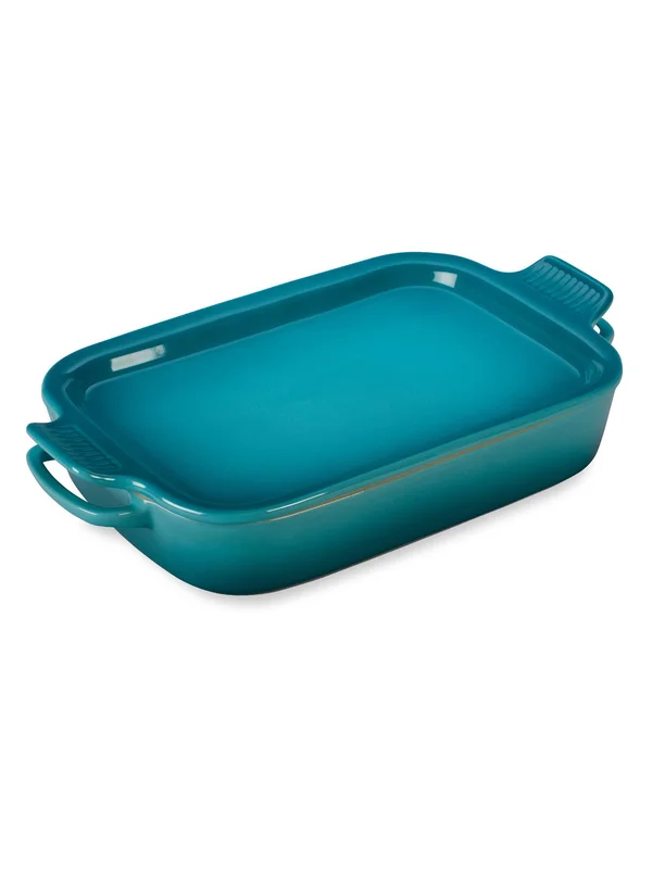 Le Creuset Rectangular Dish with Platter Lid Caribbean Stoneware