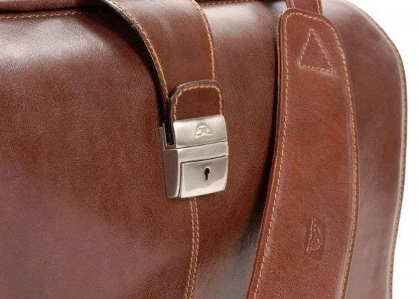 Tony Perotti Benevento 17 in. Leather Lawyer&s Briefcase (Cognac)