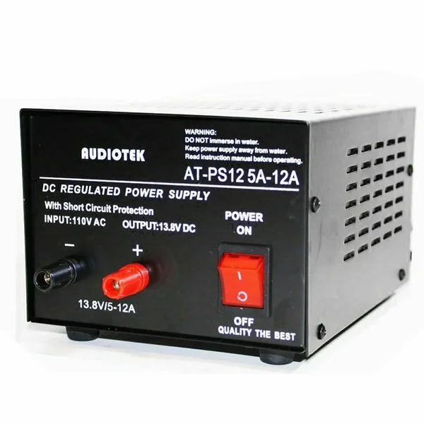 Audiotek - At-ps12 Output 12A Amp Mobile 13.8 Volt DC Power Supply