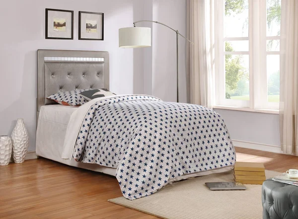 Anastasha Metallic Upholstered Twin Headboard - 301102T