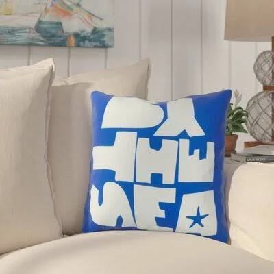 Highland Dunes Chaucer by The Sea Outdoor Throw Pillow, Beige