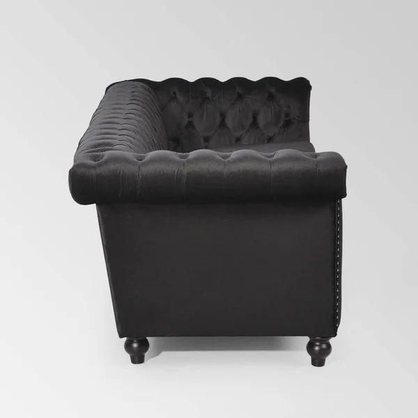 Christopher Knight Home Parkhurst Tufted Chesterfield Velvet 3-seat Sofa - Black
