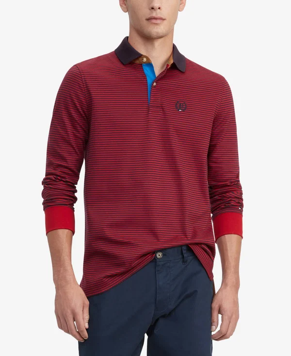 Tommy Hilfiger Men's Long Sleeve Polo Shirt in Classic Fit