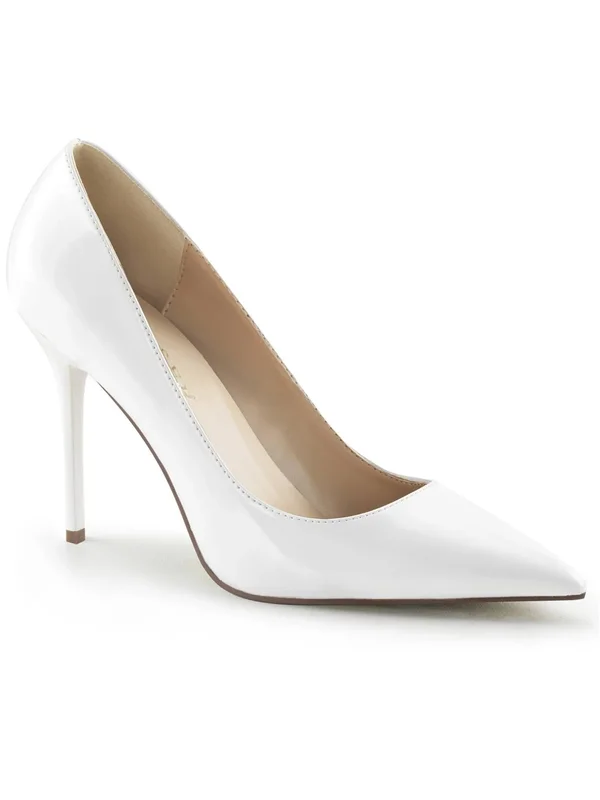 Pleaser CLASSIQUE-20 - 4x22 Pointed-Toe Pump - White Patent 12