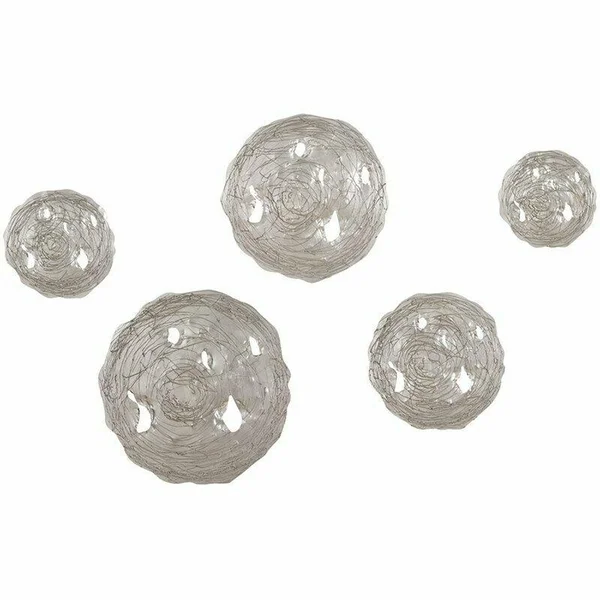 Renwil Modern Glamour Molly 5 Piece Wall Sculpture Set in Silver Leaf