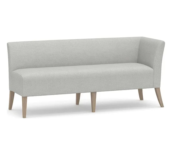 Pottery Barn Modular Upholstered Banquette Corner - Seadrift Leg, Basketweave Slub Ash