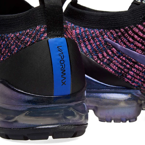 Nike Air VaporMax Flyknit 3 Black, Racer Blue & Fuchsia