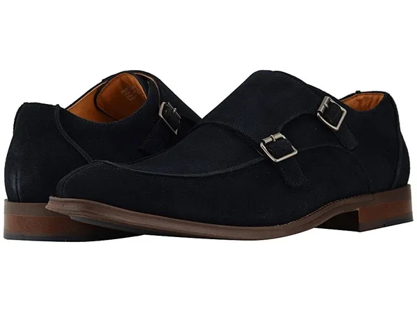 Stacy Adams Men's Shoes Balen Double Monk Strap Navy Suede 25225-415