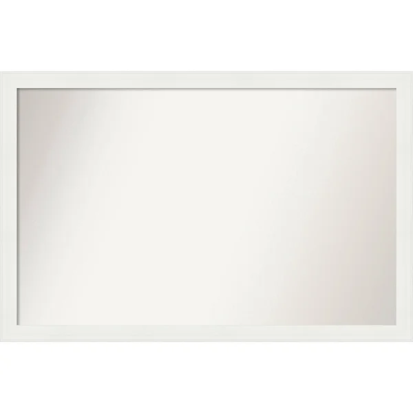 Amanti Art Medium Rectangle Matte White Casual Mirror (32.38 in. H x 49.38 in. W)