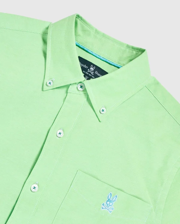 Psycho Bunny - Mens Tapton Long Sleeve Shirt, Electric Lime