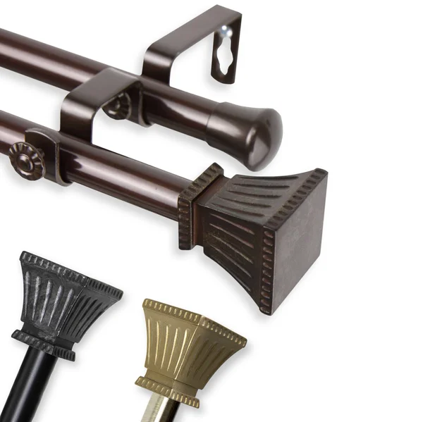Rod Desyne Trumpet Double Curtain Rod - Black
