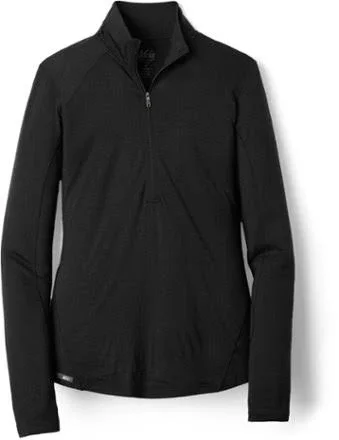 Rei Co-op Women's Merino Midweight Half-Zip Base Layer Top Black L