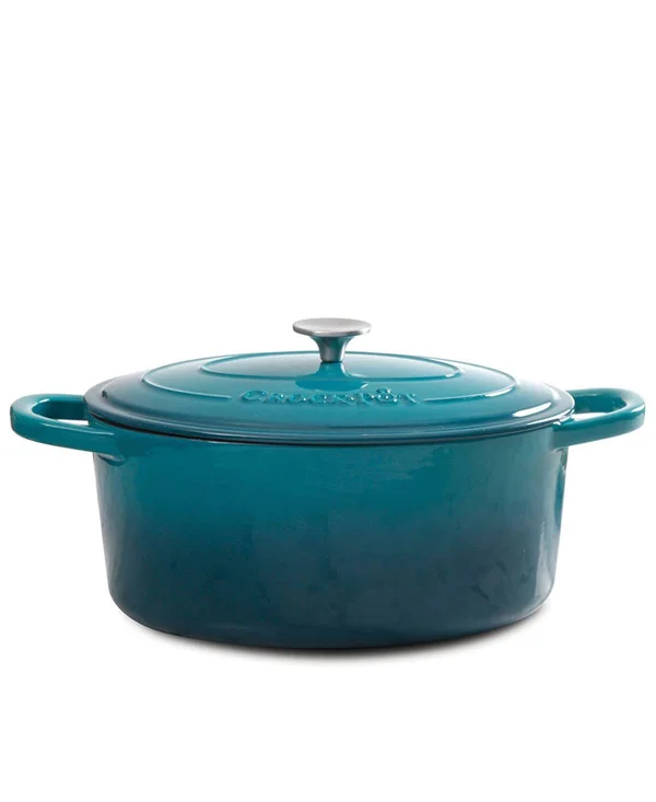 Crock Pot Artisan Enameled Cast Iron 5-Quart Round Dutch Oven, Sunset Orange