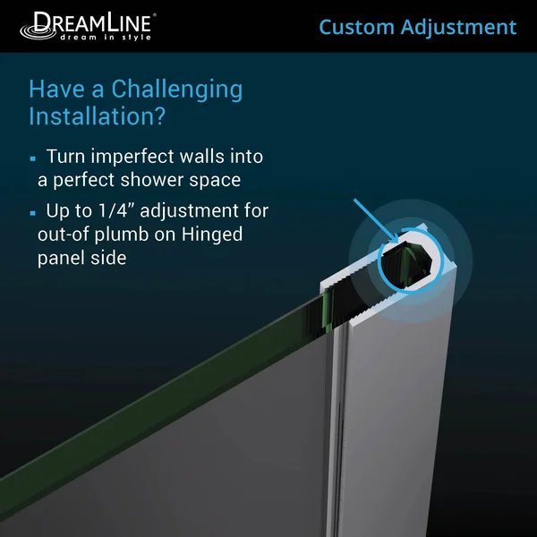 DreamLine D12972-06 Unidoor-X 35 in. W x 72 in. H Frameless Hinged Shower Door Oil Rubbed Bronze