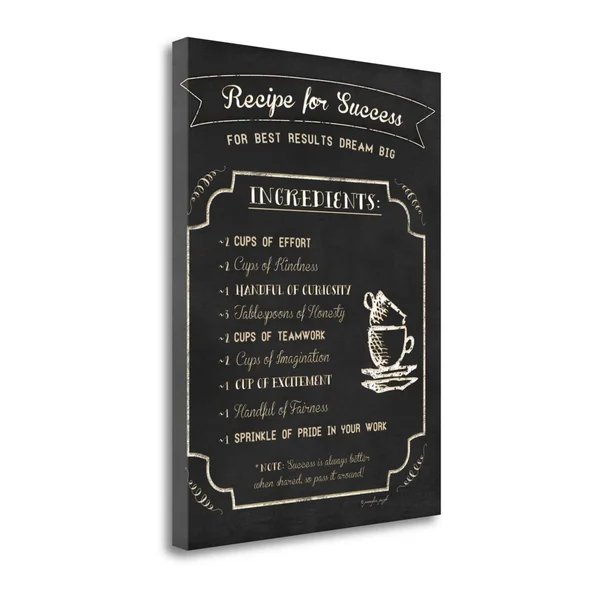 Tangletown Fine Art Recipe for Success by Jennifer Pugh - Giclee Print on Wrap Canvas, 20x26x22