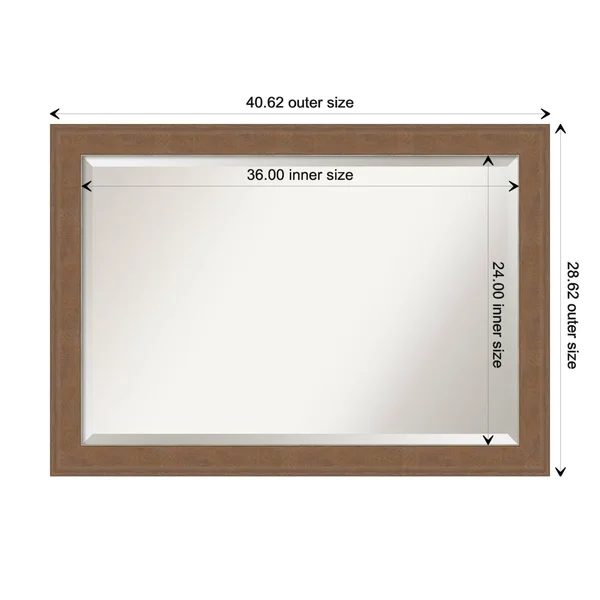 Amanti Art Alta Brown Framed Bathroom Vanity Wall Mirror, 20x24