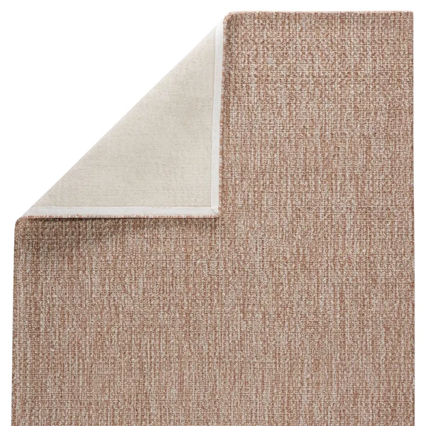5& x 8& Tan and White Solid Hand Woven Outdoor Area Throw Rug