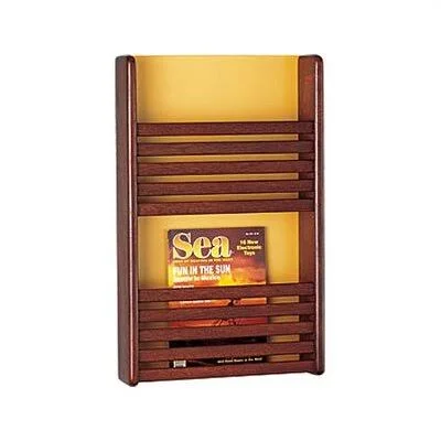 Peter Pepper 2 Pocket Magazine Rack with Front Slats, White