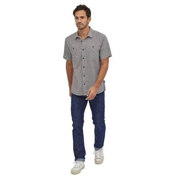 Patagonia Men's Back Step Shirt Ikat Net: Palo Green - XXL
