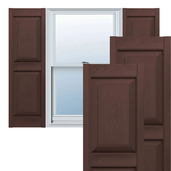 Mid-America LP2S14X07500FB 14 3/4x22W x 75x22H Lifetime Vinyl - Standard Two Equal Panels, Raised Panel Shutters, w/Installation