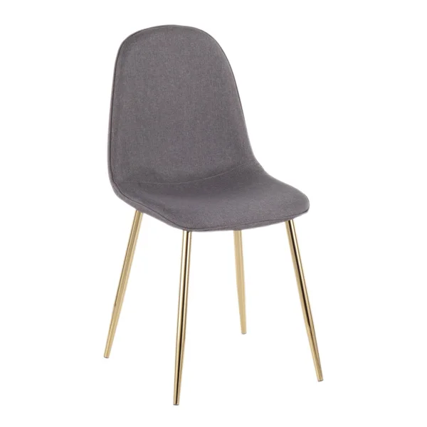 Pebble Chair - Set of 2 - Gold Steel, Cream Velvet