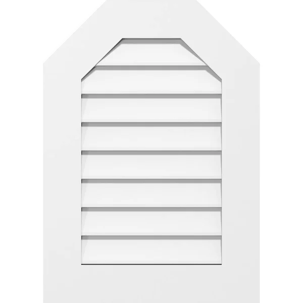 Ekena Millwork GVPOT30X3601SN 30x22W x 36x22H Octagonal Top Surface Mount PVC Gable Vent: Non-Functional - w/ 3-1/2x22W x 1x22P S