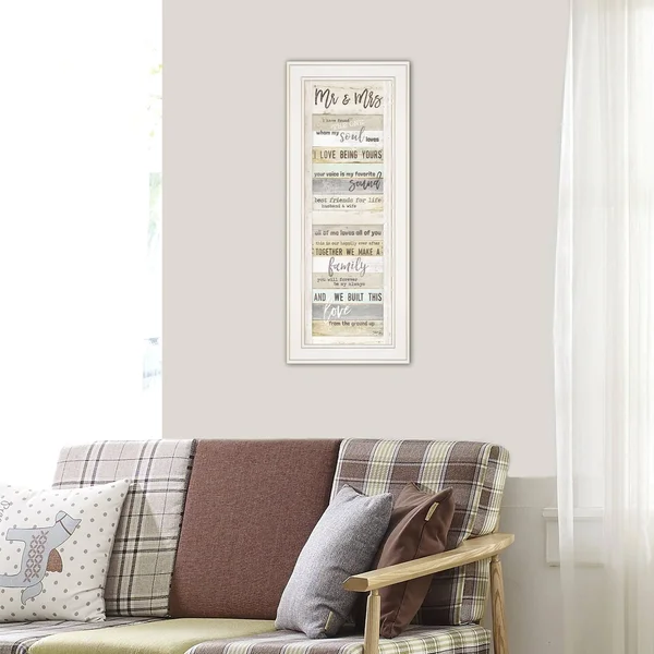 Mr and Mrs by Marla Rae, Ready to Hang Framed Print, White Frame