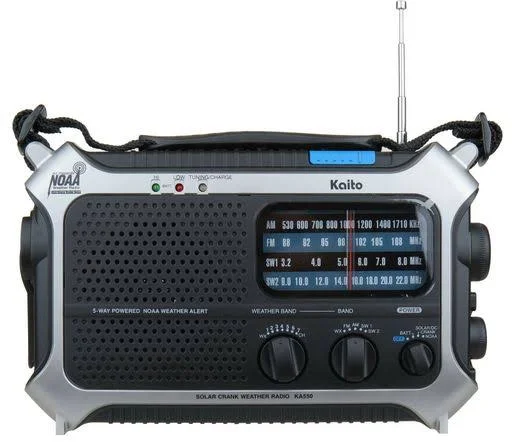 New Kaito KA550 Portable Solar, Hand Crank AM/FM, Shortwave & NOAA Weather Emer