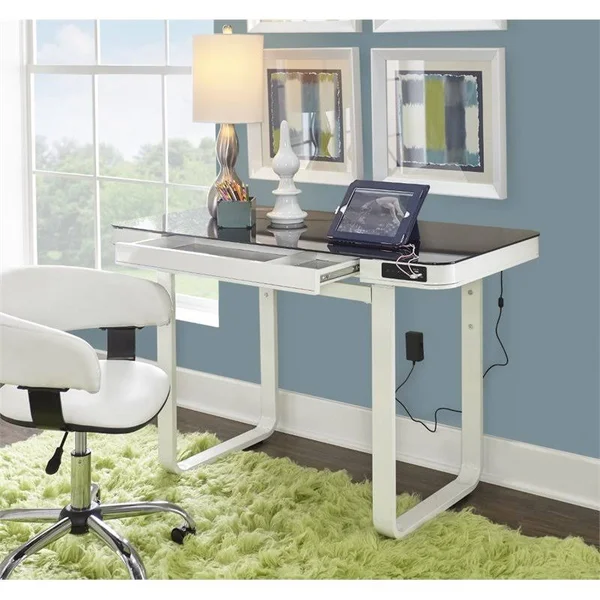 Powell Lynk Desk with Adjustable Height - White