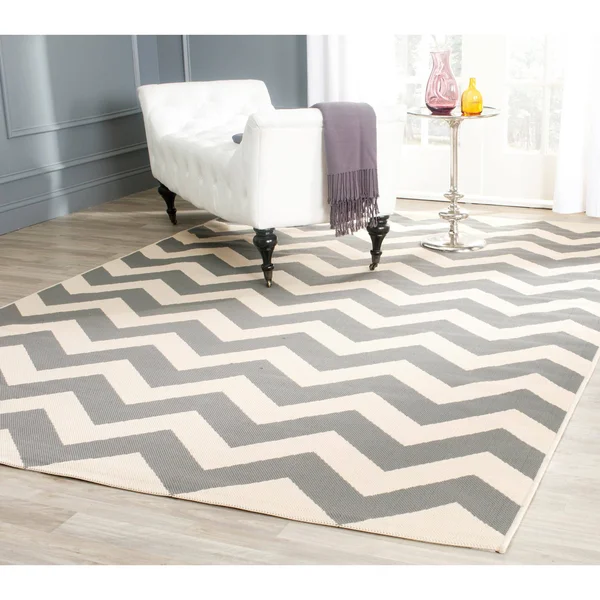 Safavieh Courtyard Rug - 5&-3x22 x 5&-3x22 Square - Grey, Beige