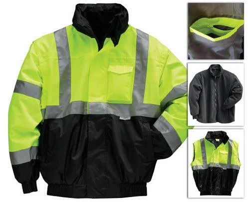 Occunomix LUX-TJBJ-BYS 4-Way Black Bottom Bomber Jacket, Yellow, S, Class 3