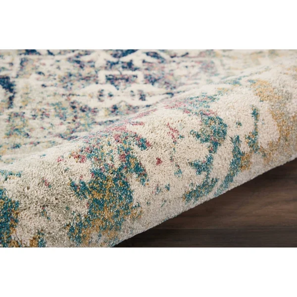 Nourison Fusion FSS12 Cream/Blue Area Rug 9&6x22 x 13&