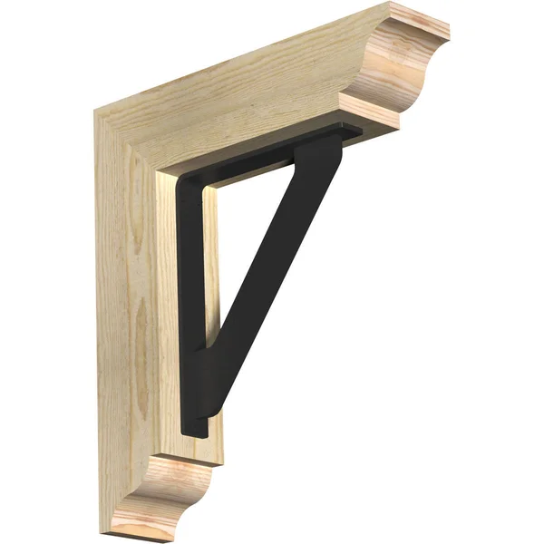 Ekena Millwork 4x22W x 18x22D x 20x22H Traditional Traditional Ironcrest Rough Sawn BRACKET - Douglas Fir (1 1/2x22W x 10x22D x 1