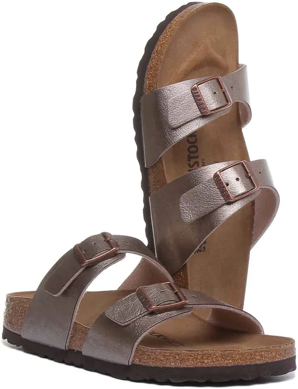 Birkenstock Sydney Birko-Flor Graceful Taupe Two-Strap Sandals