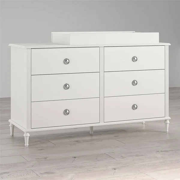 Little Seeds Rowan Valley Arden 6 Drawer Grey Changing Dresser, Gray