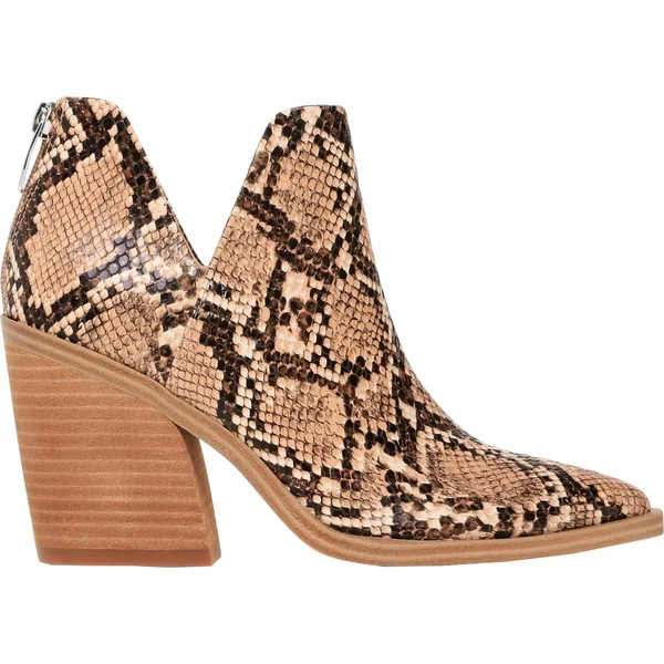 Steve Madden Alyse Womens Heeled Ankle Boots, Bone Leather
