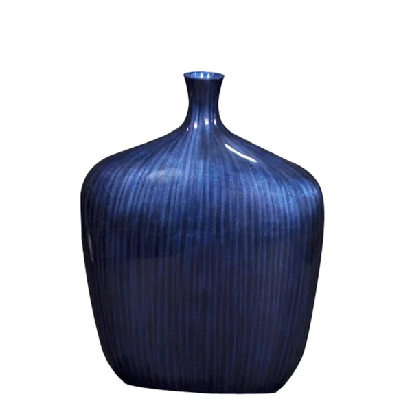 Allan Andrews Small Sleek Cobalt Blue/ Black Vase