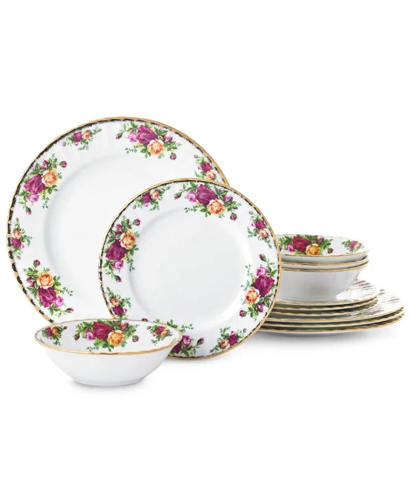 Royal Albert Old Country Roses 12 Piece Dinnerware Set