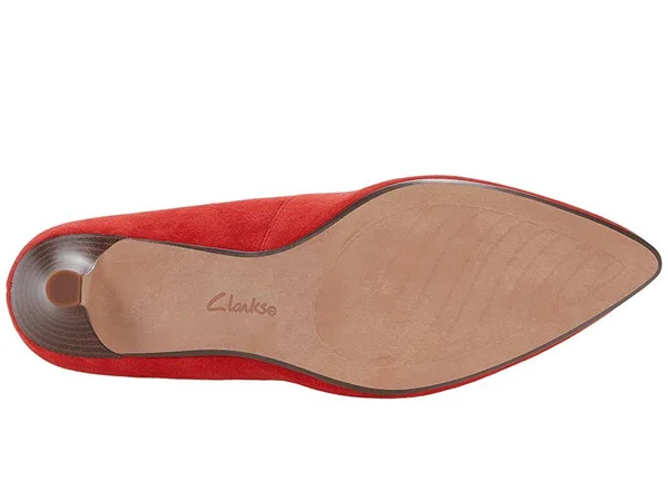 Clarks Linvale Jerica Pump - Women's, Red Suede, Size 7, Pumps