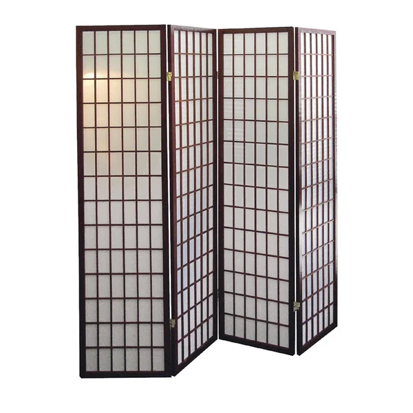 Ore International R566-4 4-Panel Room Divider - Cherry