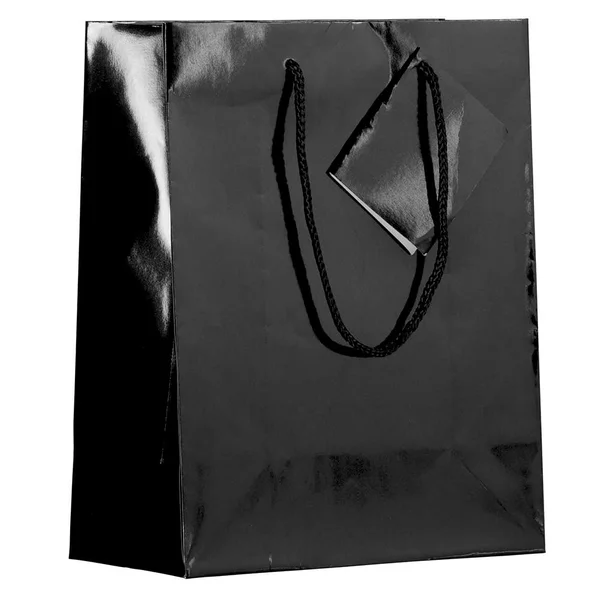 Jam Glossy Gift Bags, 8 x 10 x 4, Black, 100/Pack, Medium