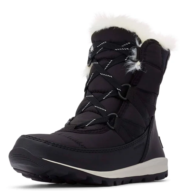 Sorel Youth Whitney Short Lace Boot - 3 - Black - Sea Salt