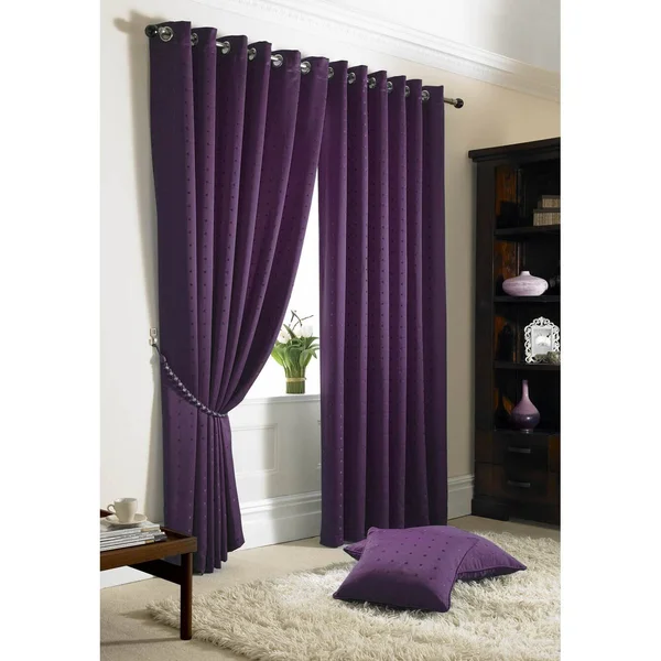 (W90x22 x D72x22 (229cm x 183Cm)) Heavyweight Dobby Fabric Fully Lined Ready Made Eyelet Curtains