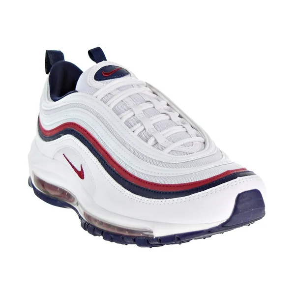 Nike Air Max 97 - Womens Shoes White/Red Crush/Blackened Blue Size 6