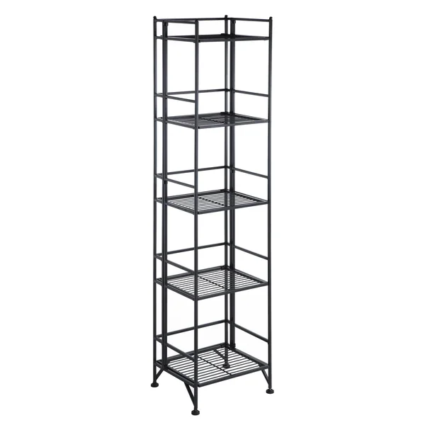Porch & den Ferdinand 5-Tier Folding Shelf - White