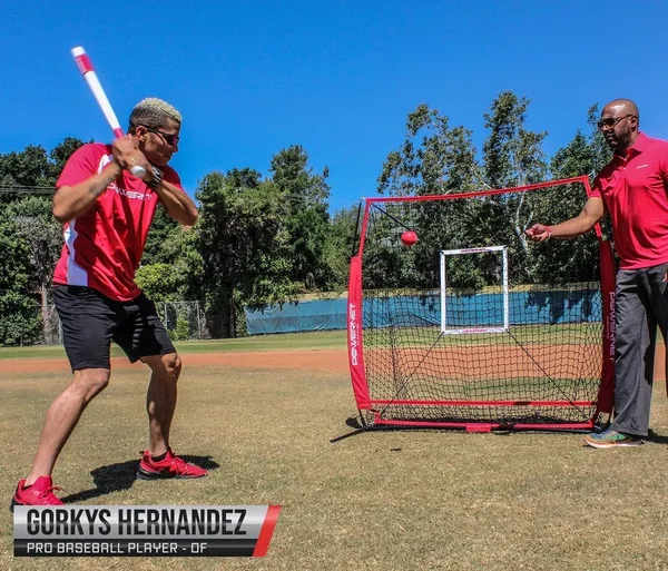 Powernet 5x5 Baseball Softball Practice Hitting Net Bundle (w/ Strike Zone + Training Ball), Blue