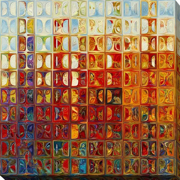 Picture Perfect International Mark Lawrence &Modern Mosaic Tile Wall Art #1 - 2015& Giclee Stretched Canvas Wall Art, 24 Inches x