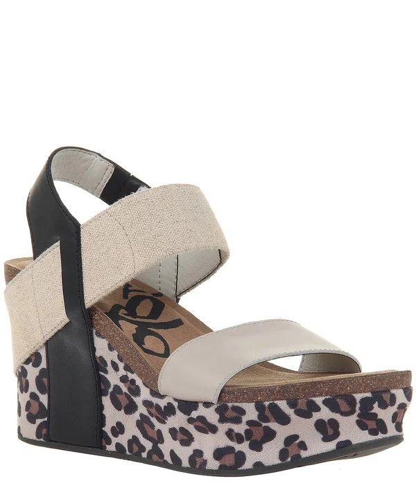 OTBT Bushnell Women's Wedge Shoes Beige Leopard Print : 8.5 M
