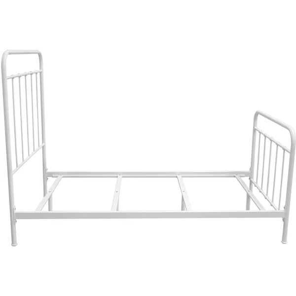 Diamond Sofa BAILEYWHTWBED Bailey White Powder Coat Metal Twin Bed